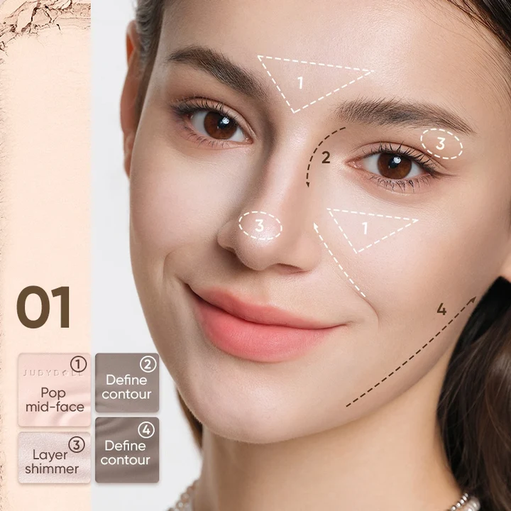 2 IN 1 Highlighter Contour Palette