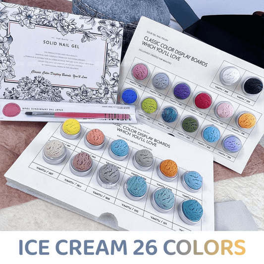 Macarone 26 Color Nail Polish Glue Solid Ice Cream Can