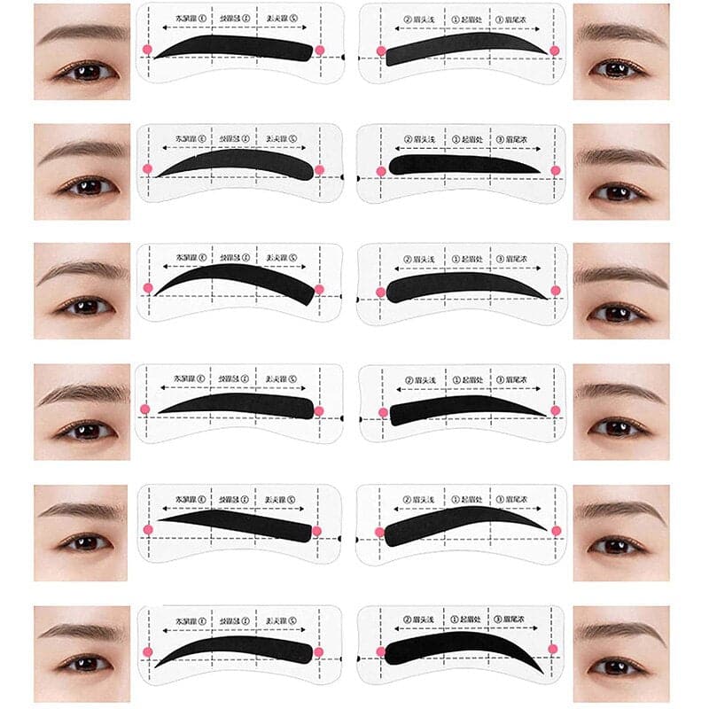 24 Pairs Professional Eyebrow Stencil Card Template Eyebrow Sticker Tool Draw Perfect Eyebrows Eyebrow Cosmetic Tool